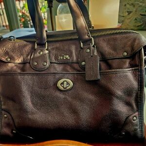 Coach Black and Brown Leather Tote